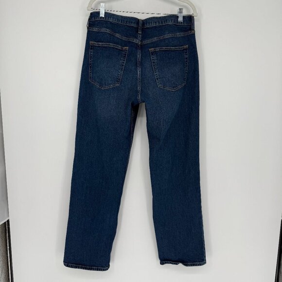 Gap 90s Loose Mid Rise Dark Indigo Size 12L Straight Leg Basic - Picture 4 of 11